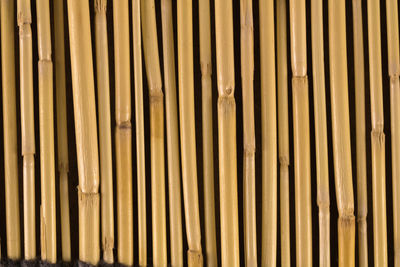 Full frame shot of bamboo against wall