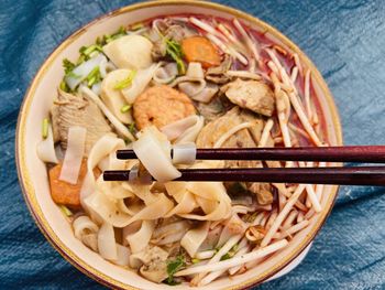 Close-up of rice with vegetables