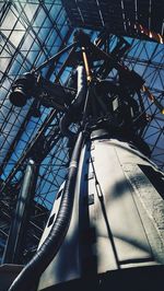 Low angle view of bicycle wheel