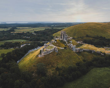 High angle view of landscape against sky