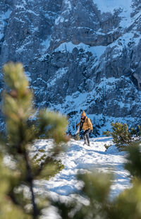 Woman hiking on