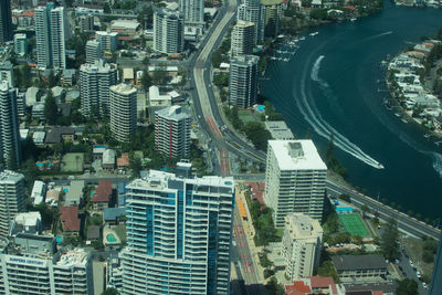 High angle view of gold coast