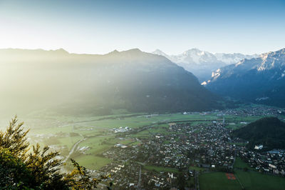 Scenic view of mountains against sky