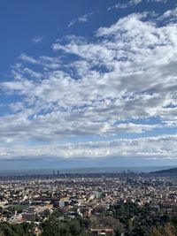 High angle view of townscape against sky