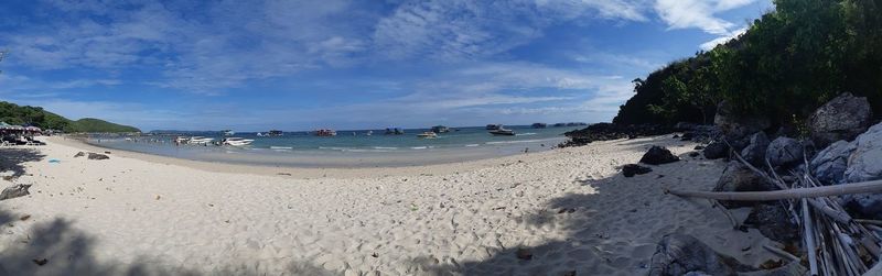 Panoramic view of beach against sky