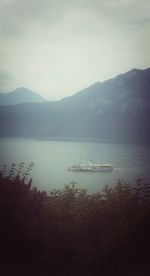 Scenic view of lake and mountains