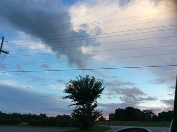 Scenic view of field against cloudy sky