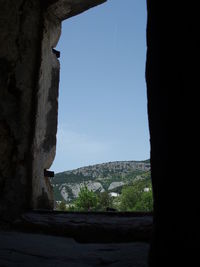 View of built structure against blue sky