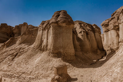 Sandstone formations around al khobar caves, jebel qarah