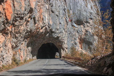 Road passing through tunnel