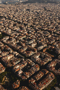 Spain, catalonia, barcelona, helicopter view of densely populated residential district