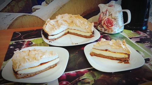 Close-up of dessert on table