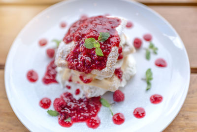 Close-up of dessert in plate