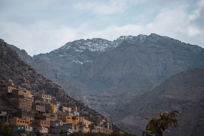 Scenic view of mountain range against sky