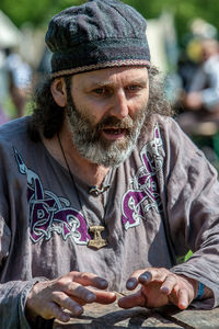 Portrait of man wearing mask