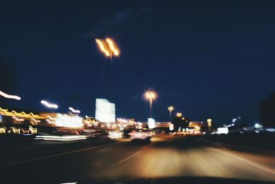 Illuminated city at night