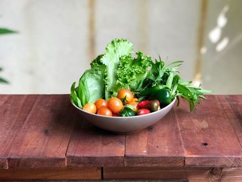 Close-up of fruits in bowl on table