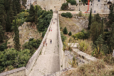 High angle view of bridge