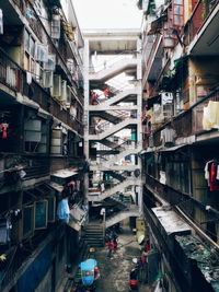 High angle view of buildings in city