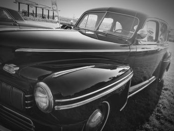 Close-up of old vintage car