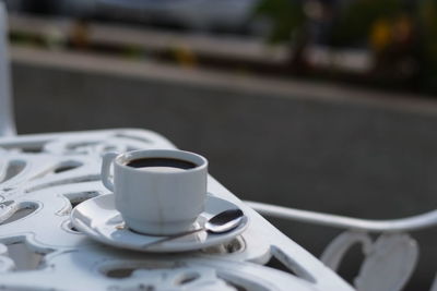 Close up of coffee on table at cafe