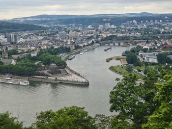 High angle view of city