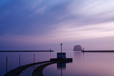 Scenic view of sea against sky at sunset