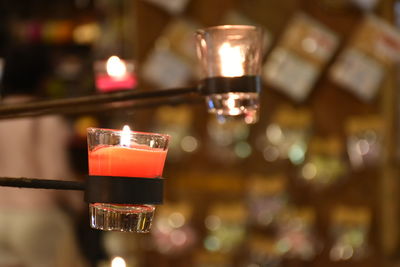 Close-up of tea light candle