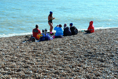 People sitting on beach