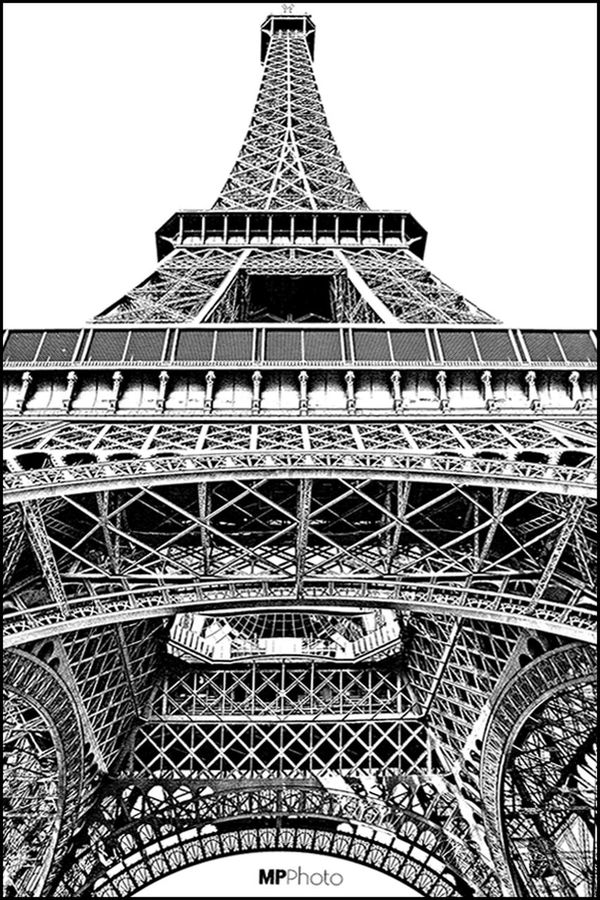 low angle view, architecture, built structure, famous place, international landmark, eiffel tower, tower, travel destinations, tourism, capital cities, culture, travel, clear sky, tall - high, building exterior, architectural feature, history, metal, day, city