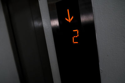 Close-up of illuminated text