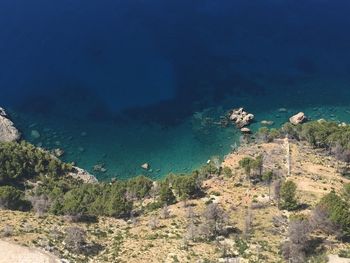 High angle view of beach