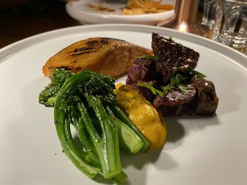 High angle view of meal served in plate