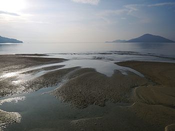 Scenic view of beach against sky