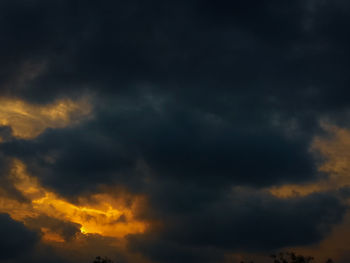 Low angle view of storm clouds in sky