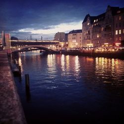 View of river with buildings in background