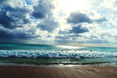 Scenic view of beach against sky