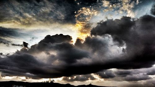 Low angle view of storm clouds in sky