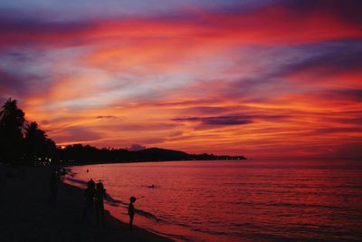 Scenic view of sea during sunset