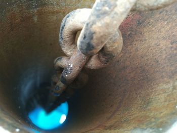 Close-up of rusty chain