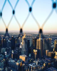 Skyline of the city of melbourne during golden hour 