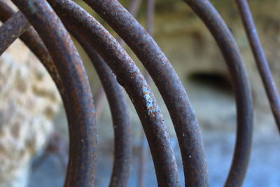 Close-up of rusty metal pipe