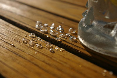 Close-up of wood on table