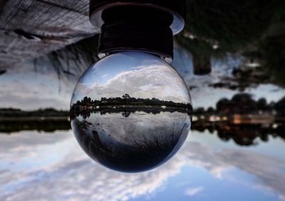 Close-up of reflection in water