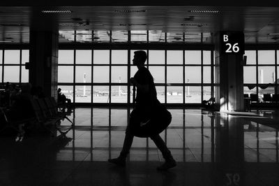 Silhouette people at airport