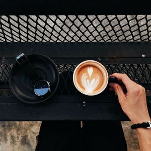 Close-up of coffee cup on table