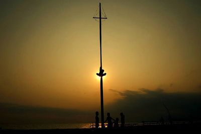 Scenic view of sea against sky at sunset