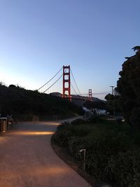 View of suspension bridge