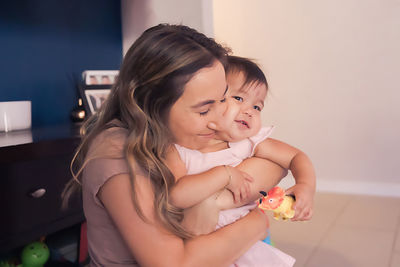 Portrait of mother and daughter