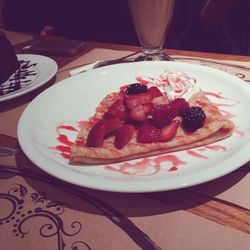 Close-up of served in plate